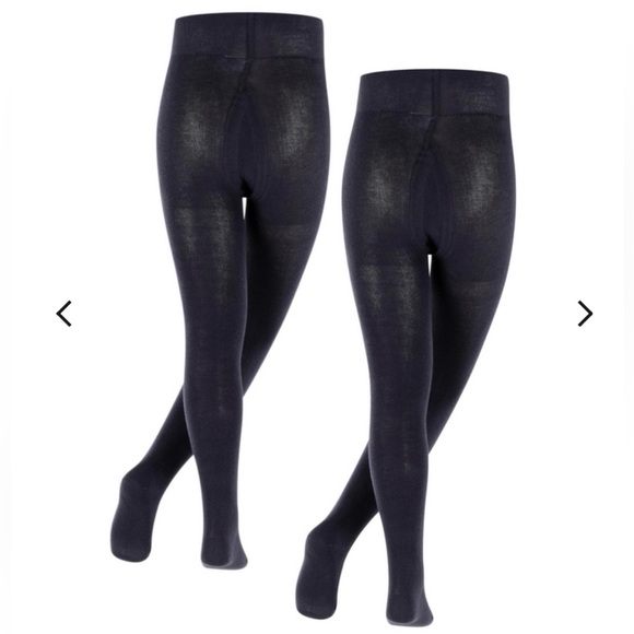 Falke Family 2-Pack Kids Tights Black size 4-6 New with tags - Picture 1 of 4